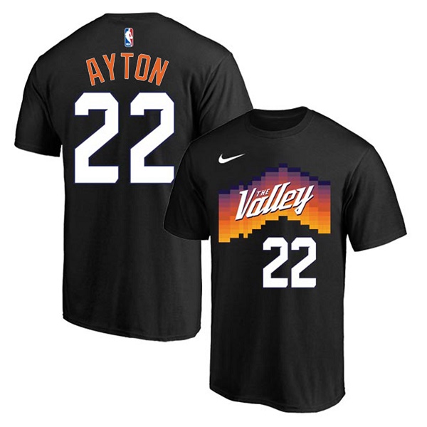 Men's Phoenix Suns #22 Deandre Ayton 2021 Black NBA T-Shirt